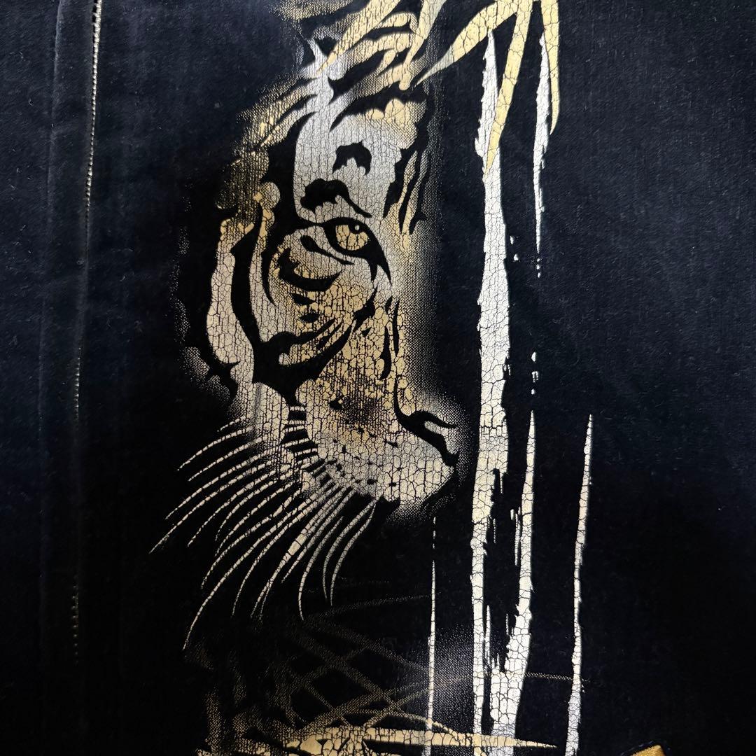 WOLFMAN B.R.S スカジャン 和柄 虎 刺繍 ベロア サイズＬ