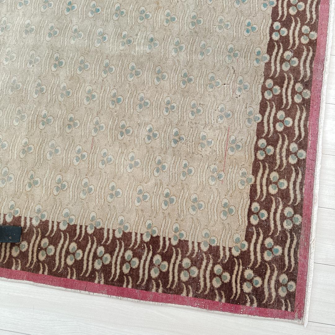 【訳アリ】トルコ ヴィンテージラグ A98 レア 最高級 カイセリ グレージュ