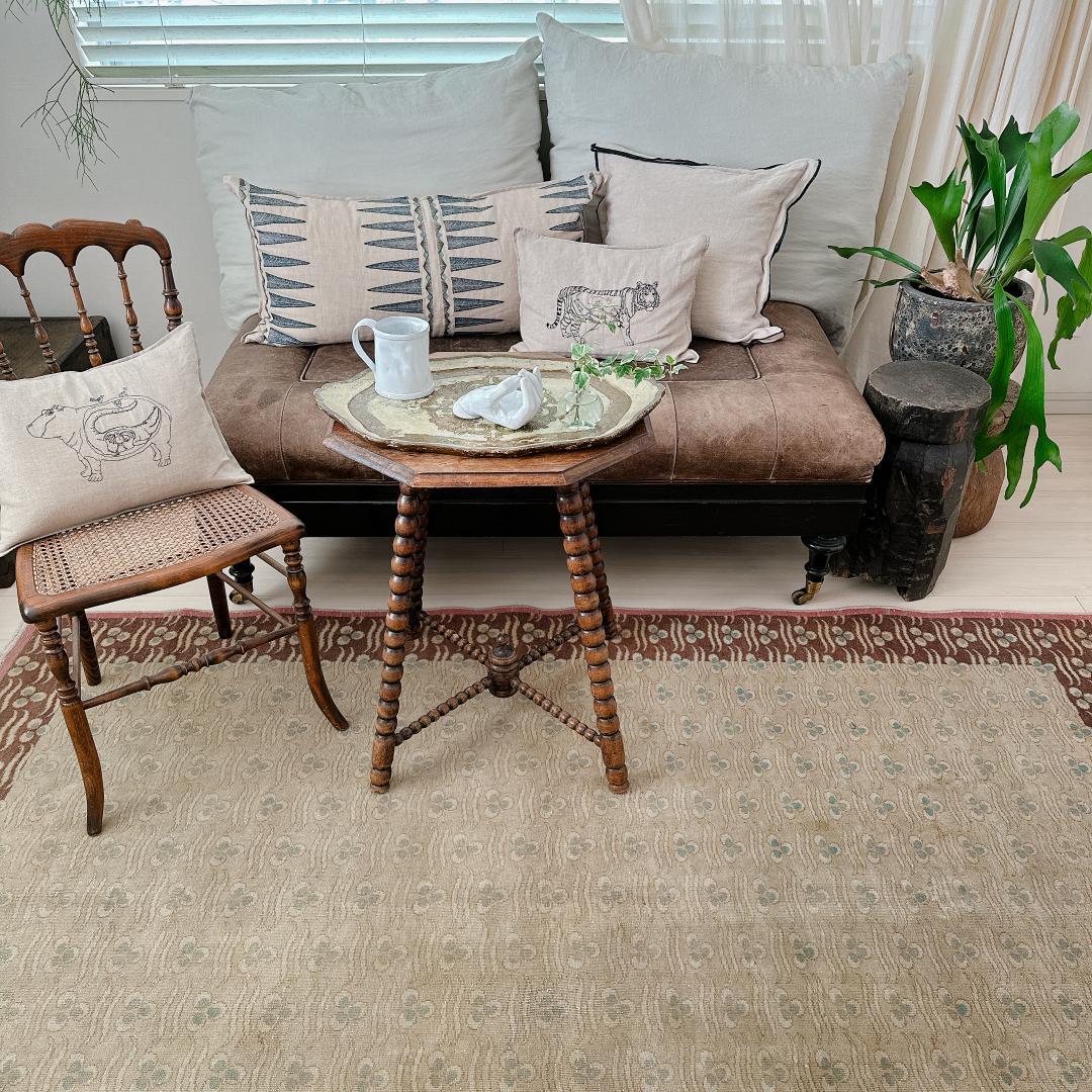 【訳アリ】トルコ ヴィンテージラグ A98 レア 最高級 カイセリ グレージュ