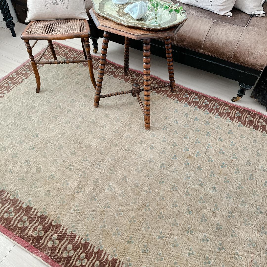 【訳アリ】トルコ ヴィンテージラグ A98 レア 最高級 カイセリ グレージュ