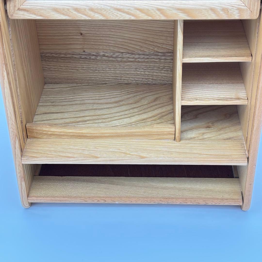 レトロ コスメボックス 蛇腹シャッター 木製