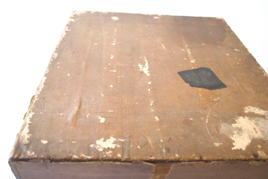 昭和初期、柿渋塗 木箱 時代箱 古民具 収納箱 茶道具箱 ディスプレイ