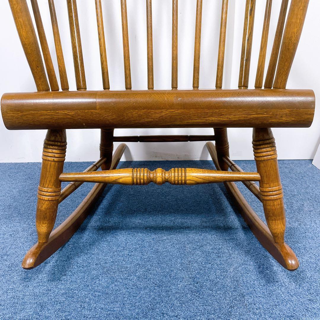 【送料込】飛騨産業 キツツキマーク アンティーク 木製ロッキングチェア②