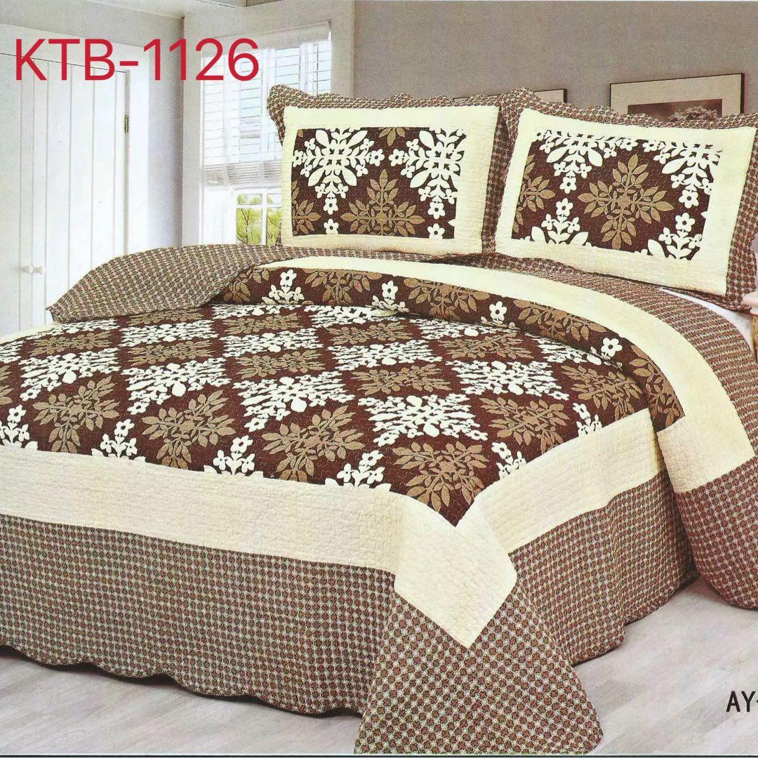 キルトベッドカバー3点セット綿マルチカバー キルティング WET