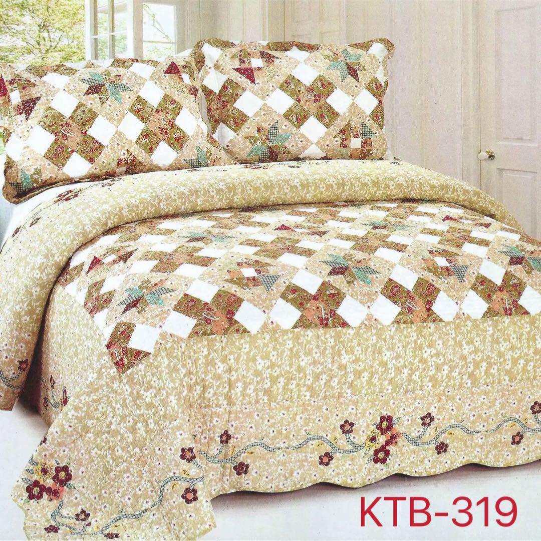 キルトベッドカバー3点セット綿マルチカバー キルティング WET