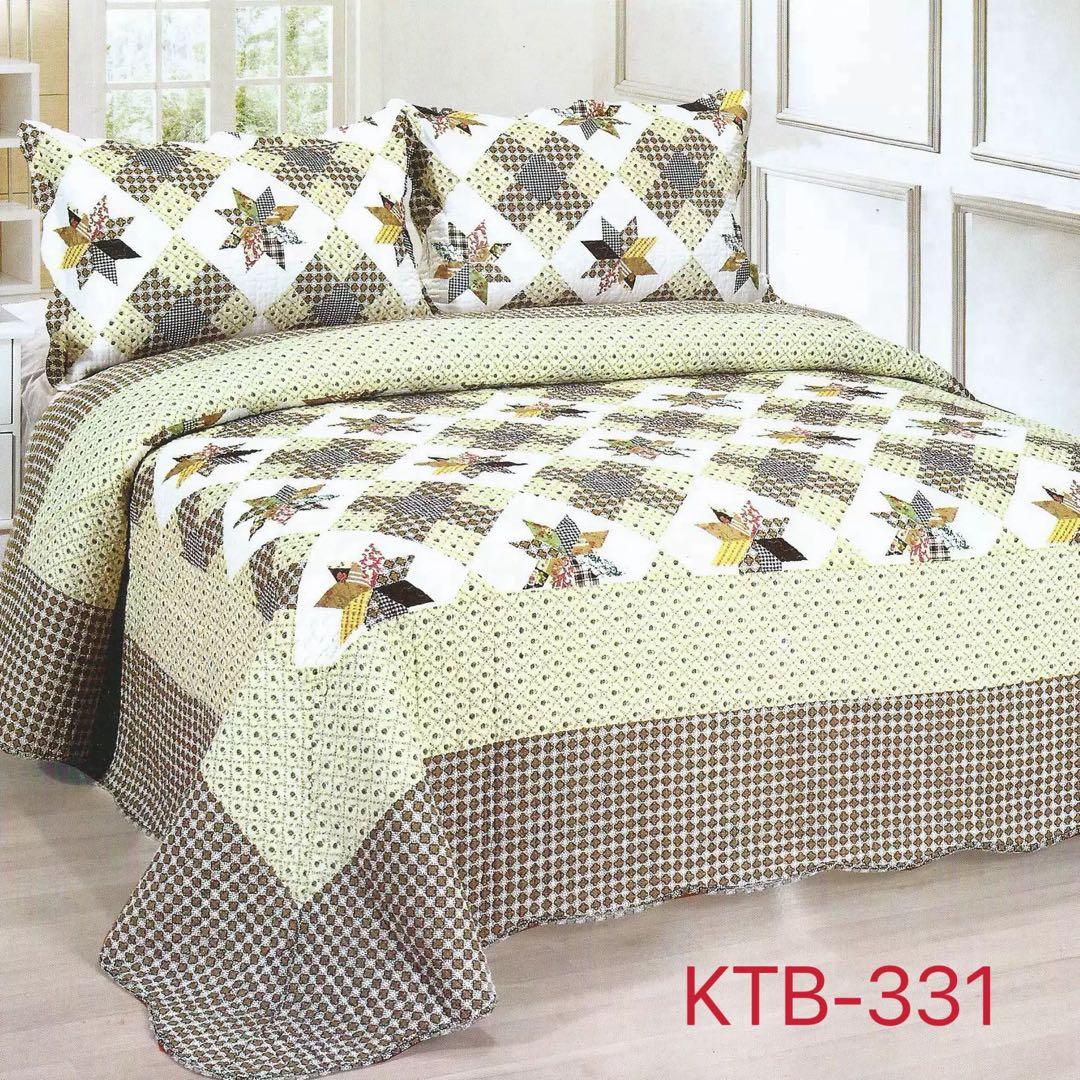 キルトベッドカバー3点セット綿マルチカバー キルティング WET