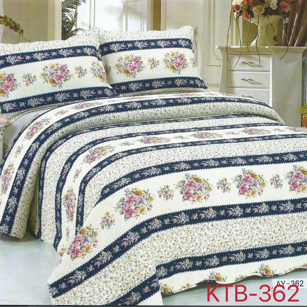 キルトベッドカバー3点セット綿マルチカバー キルティング WET