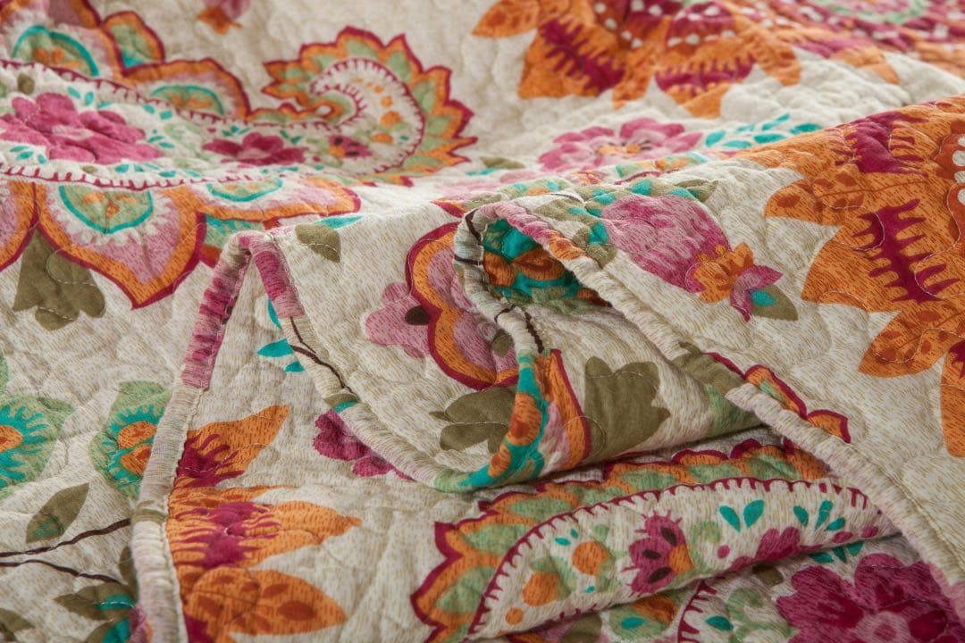 キルトベッドカバー3点セット綿マルチカバー キルティング WET