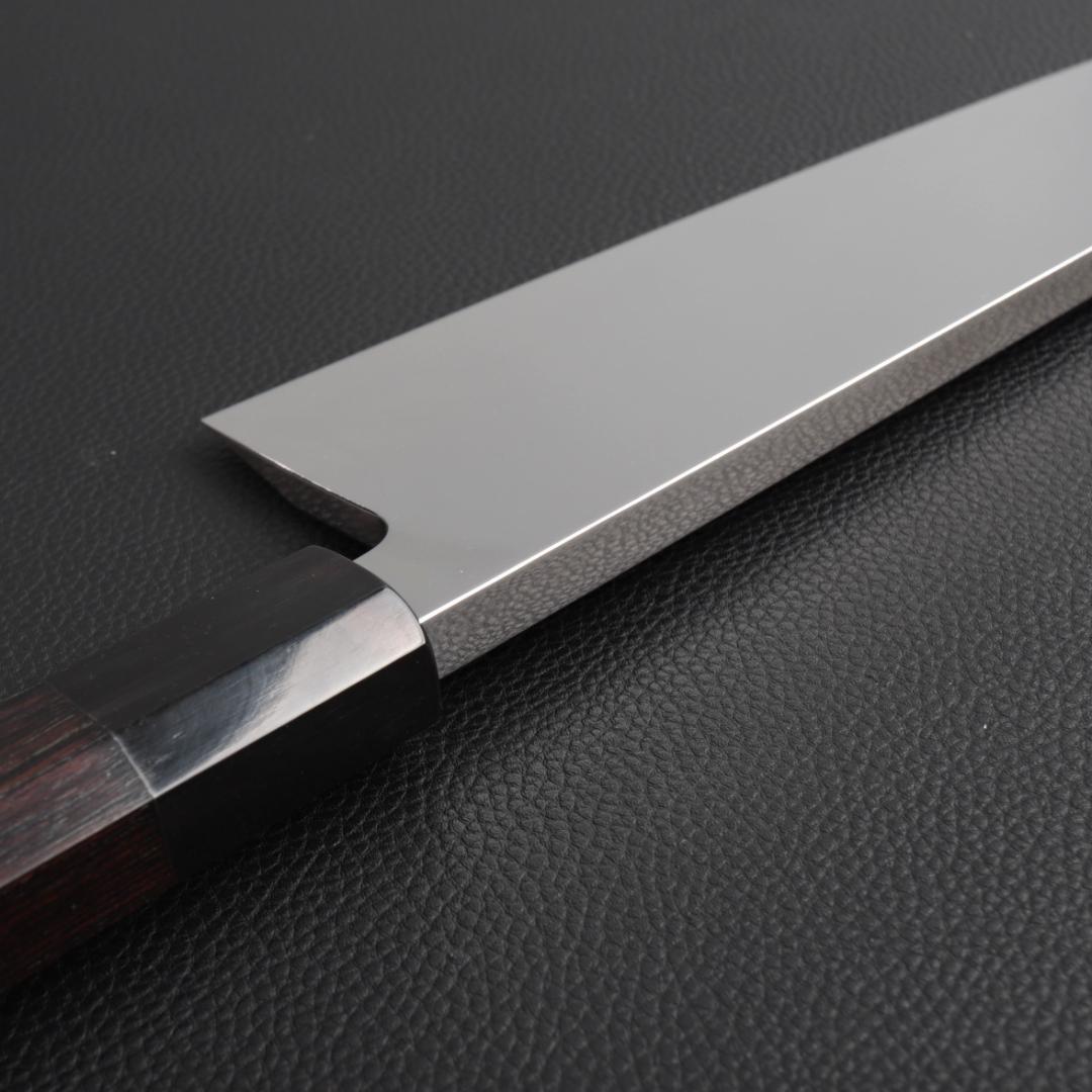 10660 出刃包丁 8寸 鏡面仕上げ 刺身包丁 本出刃 黒檀黒水牛角八角柄