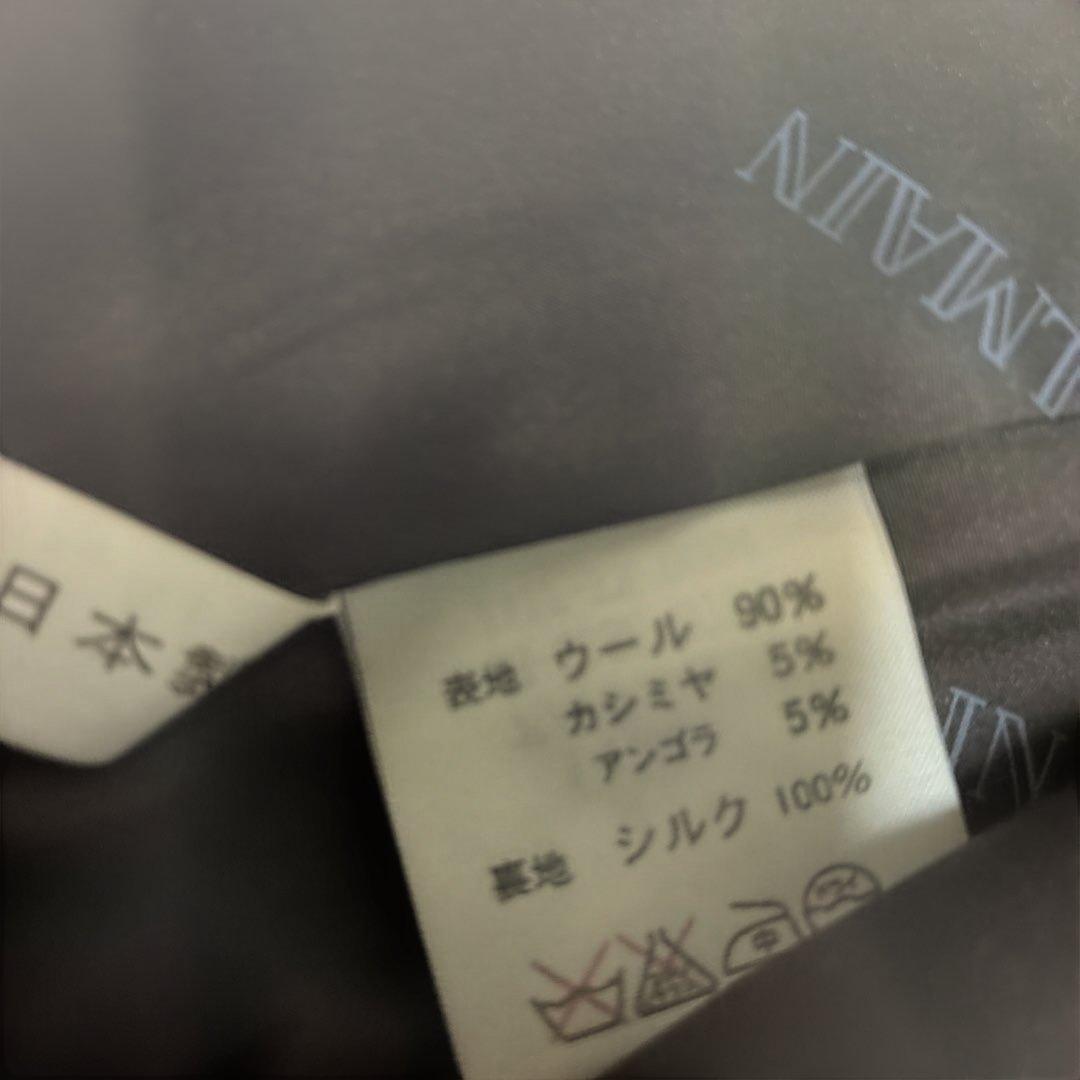 BALMAIN ダークブラウン ロングコート（裏シルク）