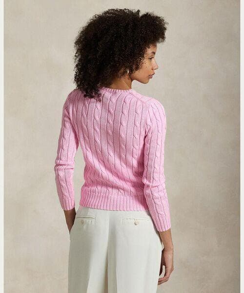 新品タグ付✨ポロラルフローレン ケーブルニット L ピンク