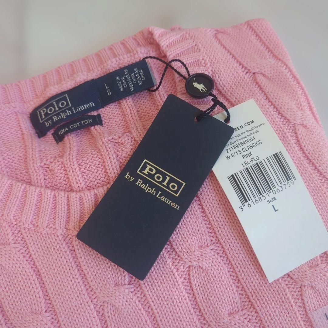 新品タグ付✨ポロラルフローレン ケーブルニット L ピンク