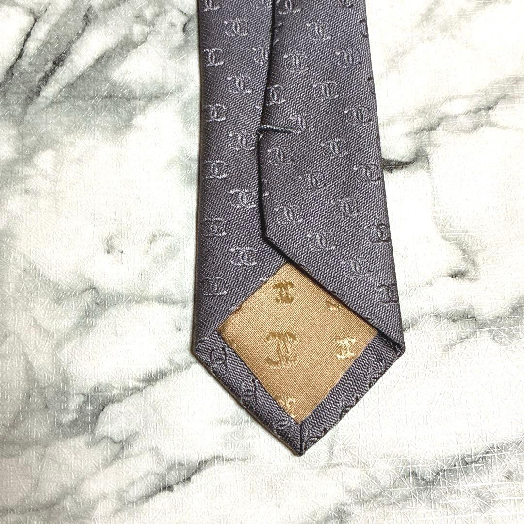 ✨美品✨CHANEL 全面ココマーク　シルバー　ネクタイ