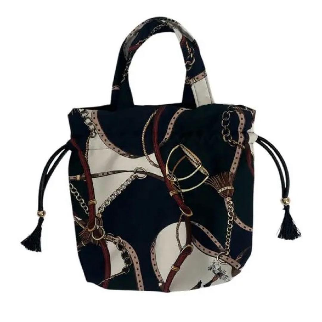 スカーフモチーフ巾着 ハンドメイド