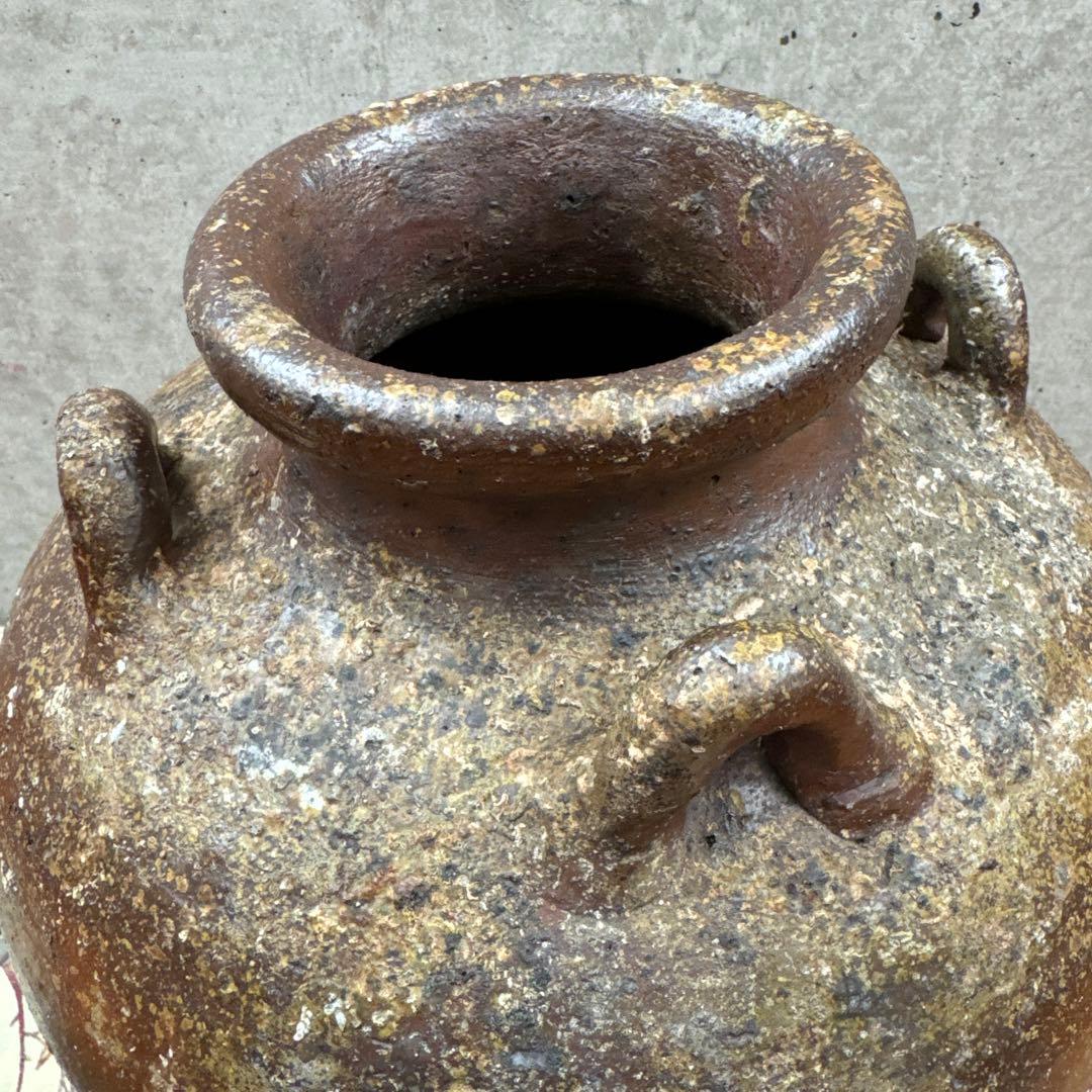 壺屋焼.荒焼.灰被り.酒器大壺