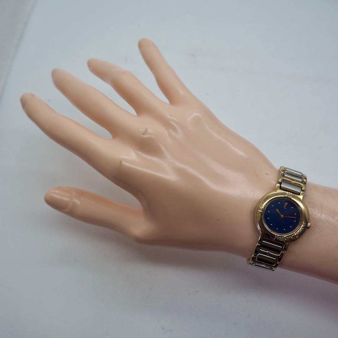 270 イヴサンローラン　レディース 時計 ネイビー ゴールド　ヴィンテージ