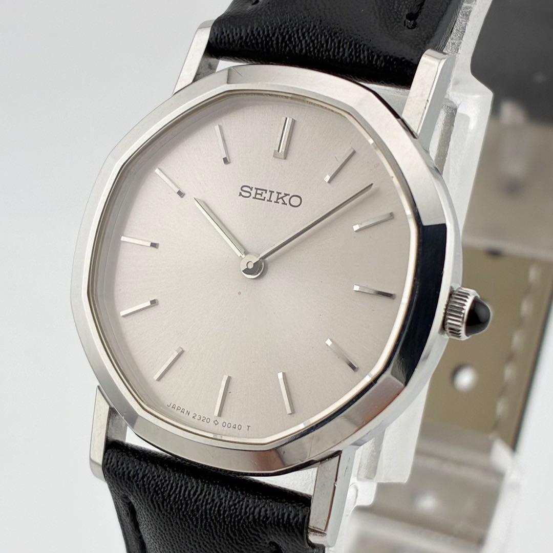 【希少/電池交換済】SEIKO　アシエ　腕時計　新品ベルト　オクタゴン　クォーツ