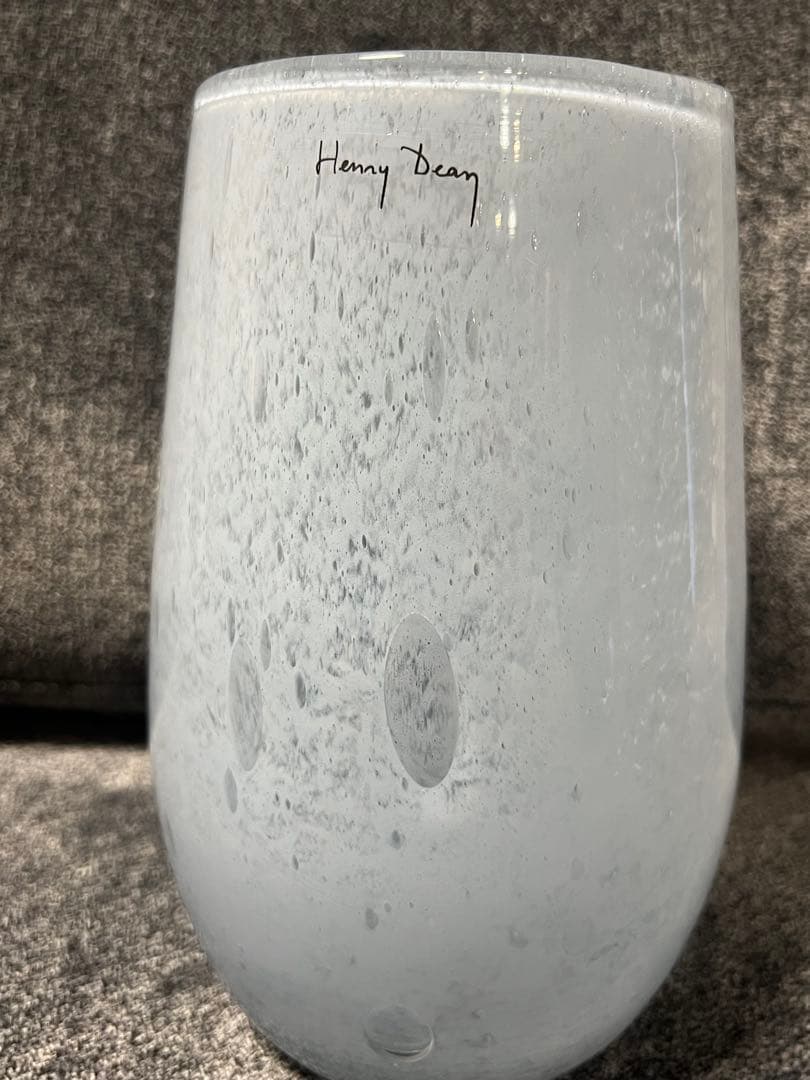 伊崎様【未使用】Henry Dean 気泡入りガラス フラワーベース 花瓶