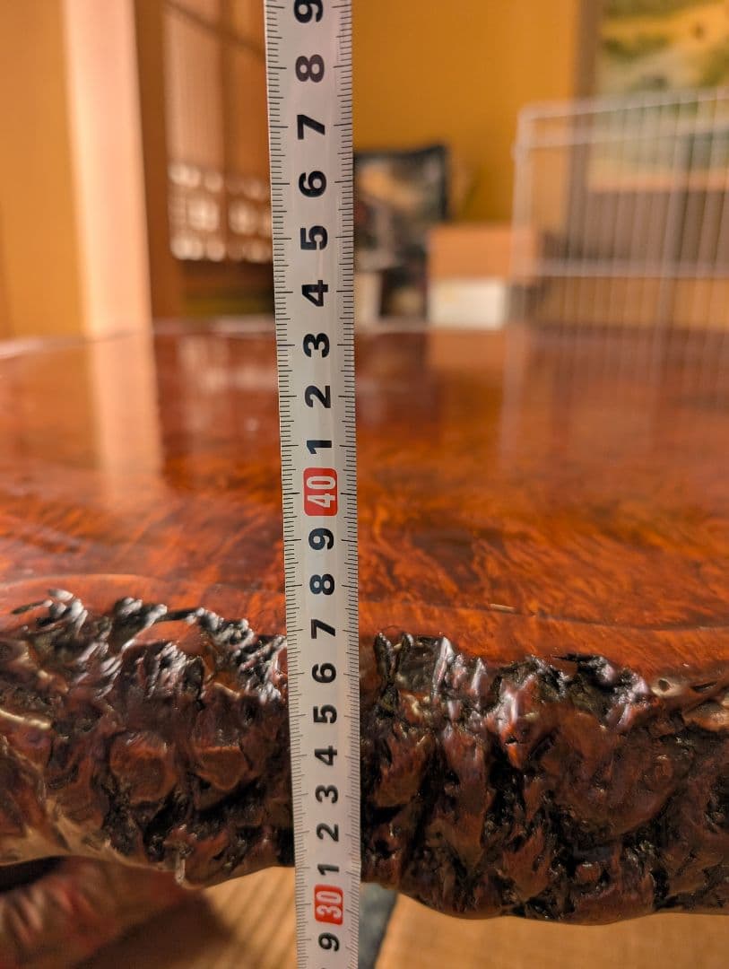 天然木製 光沢座卓