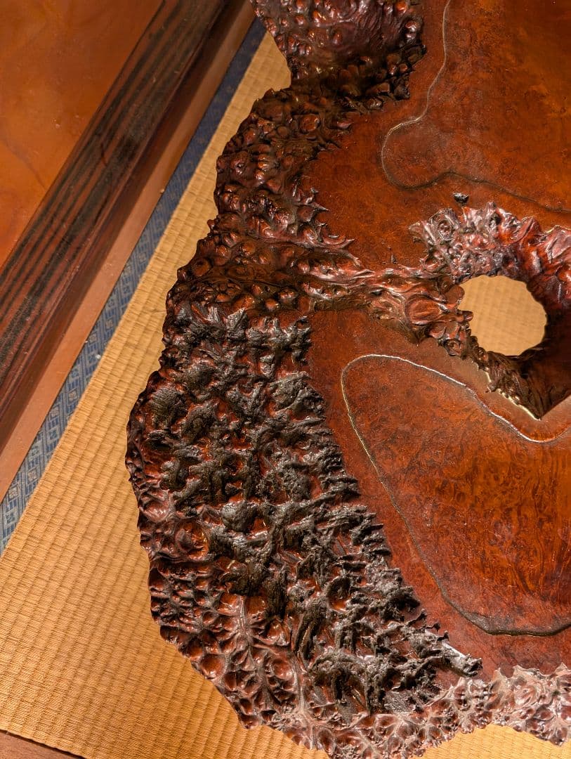 天然木製 光沢座卓