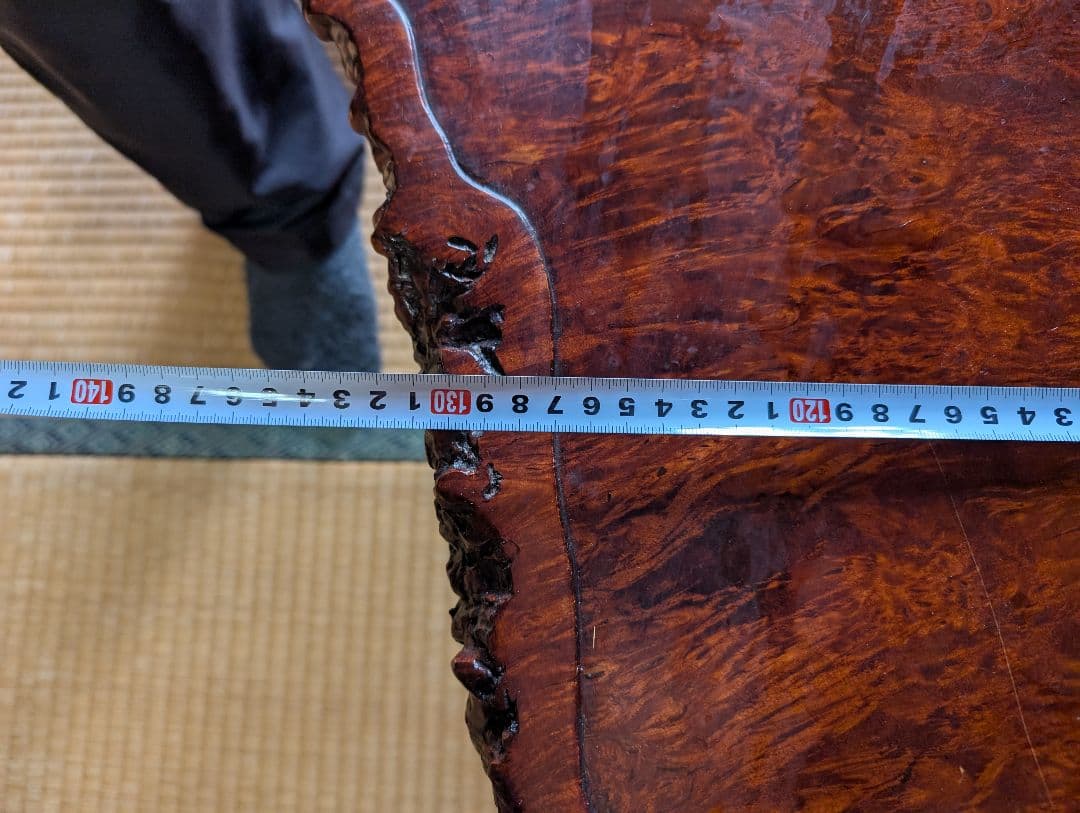 天然木製 光沢座卓