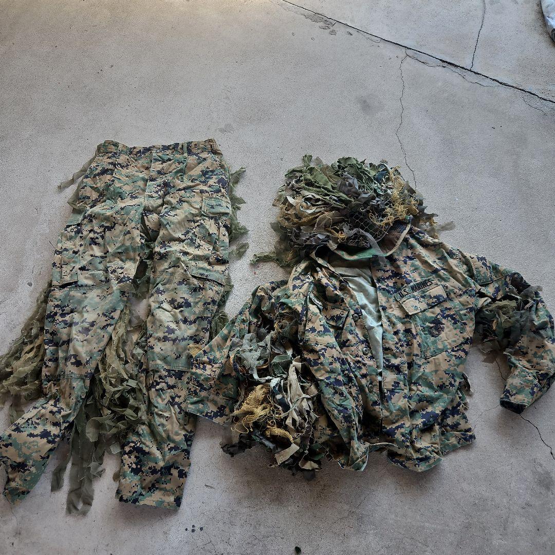 スナイパー　実物服使用　ギリースーツ　上下セット