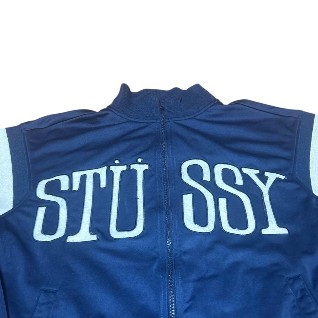 old stussy 90s トラックジャケット　　ネイビー　ビックロゴ