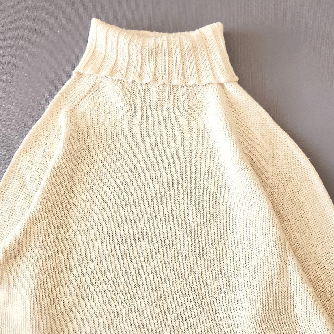 マーガレットハウエル リネン コットン ワイド ロール タートルネックニット Ⅱ