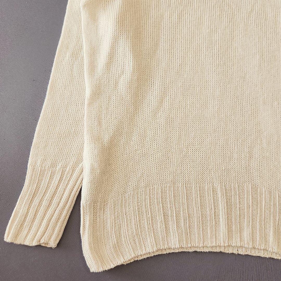 マーガレットハウエル リネン コットン ワイド ロール タートルネックニット Ⅱ