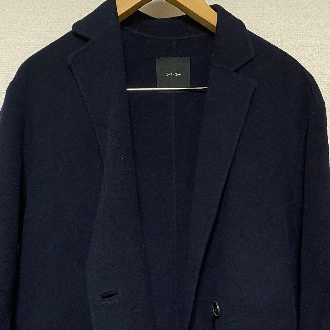 スピックアンドスパン W/Nyダブルブレストリバーコート　ゆったり　オーバー