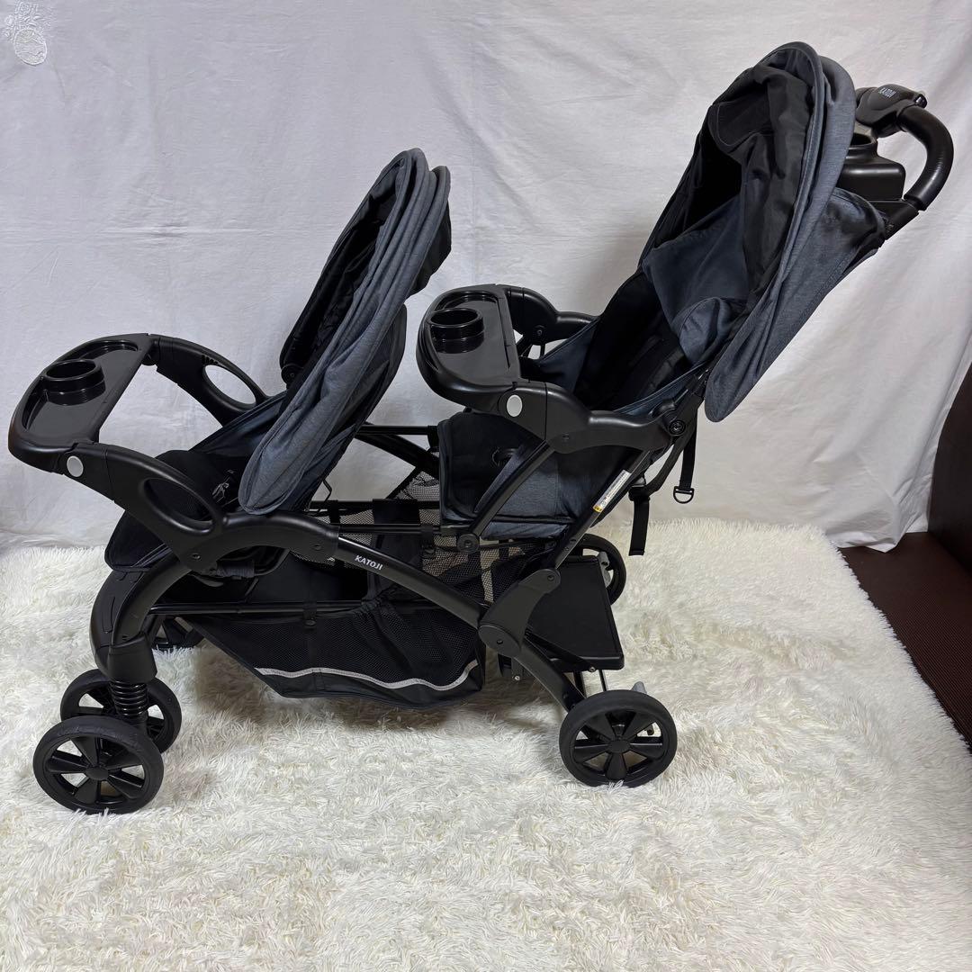 お買い得　KATOJI ベビーカー 二人でゴーDX（デニム）二人乗りベビーカー