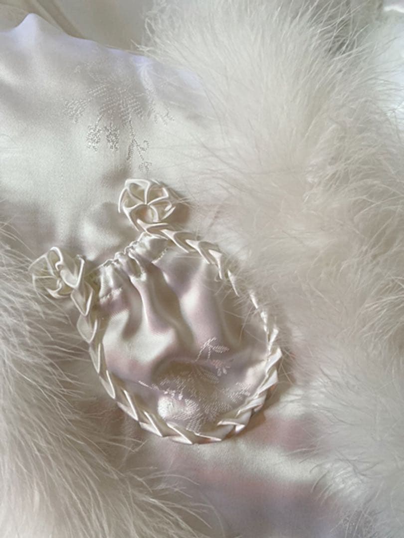 成人式和装小物　ファーショール・ラインストーンバック・草履・髪飾りのセット☆彡