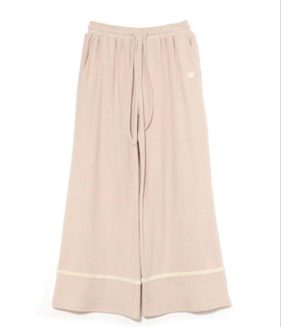 アンドマリー Milky pile heart long pants pink