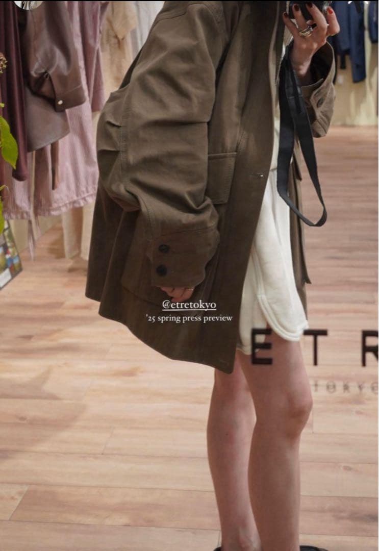 ETRE TOKYO エトレ 新品タグ付 ハイカウントミリタリーコート カーキ