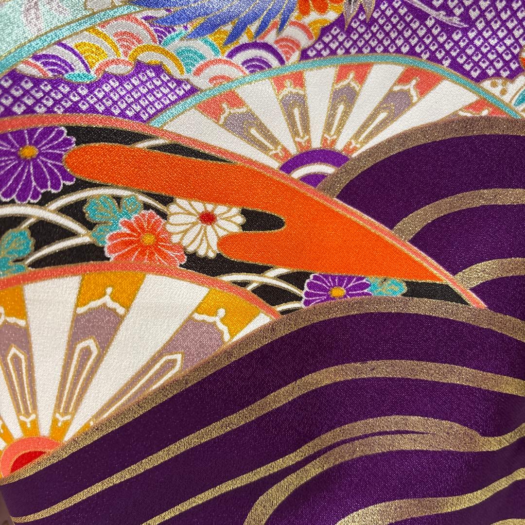 七五三　着物セット　7歳　だらり帯　ぽっくり付き　紫色