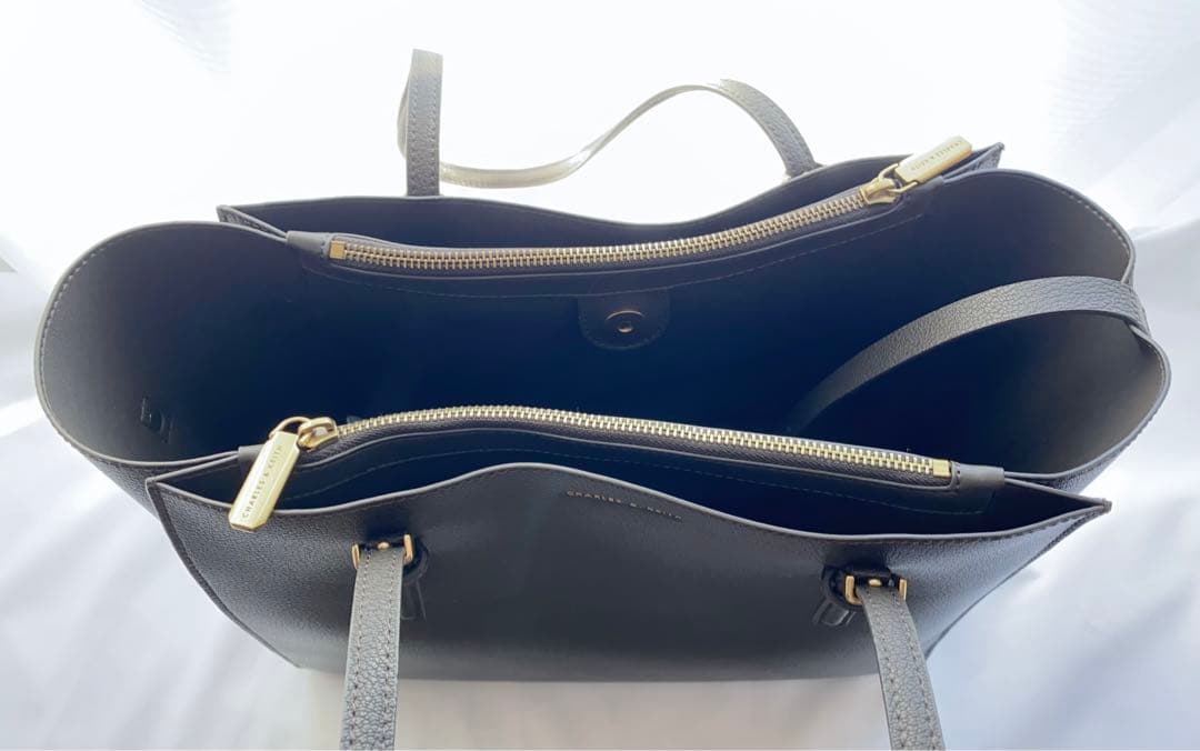 CHARLES & KEITH クラシックダブルハンドル トートバッグ　ブラウン