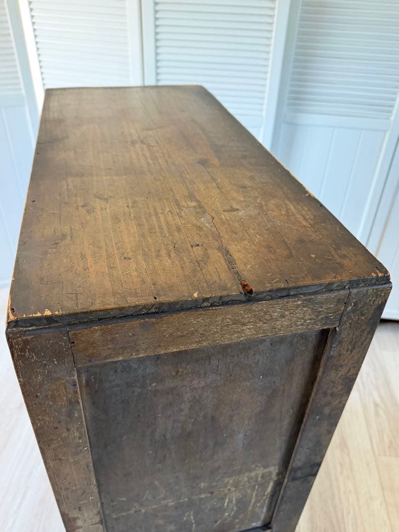 昭和レトロ 水屋箪笥 希少 ダイヤガラス 戸棚 キャビネット 古民具