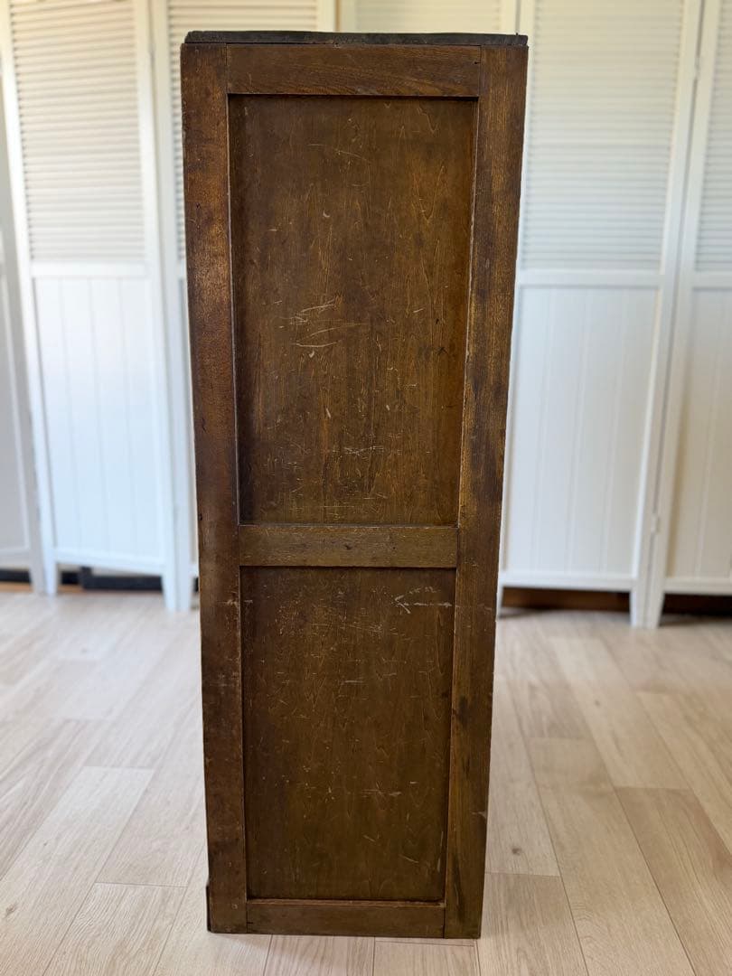 昭和レトロ 水屋箪笥 希少 ダイヤガラス 戸棚 キャビネット 古民具