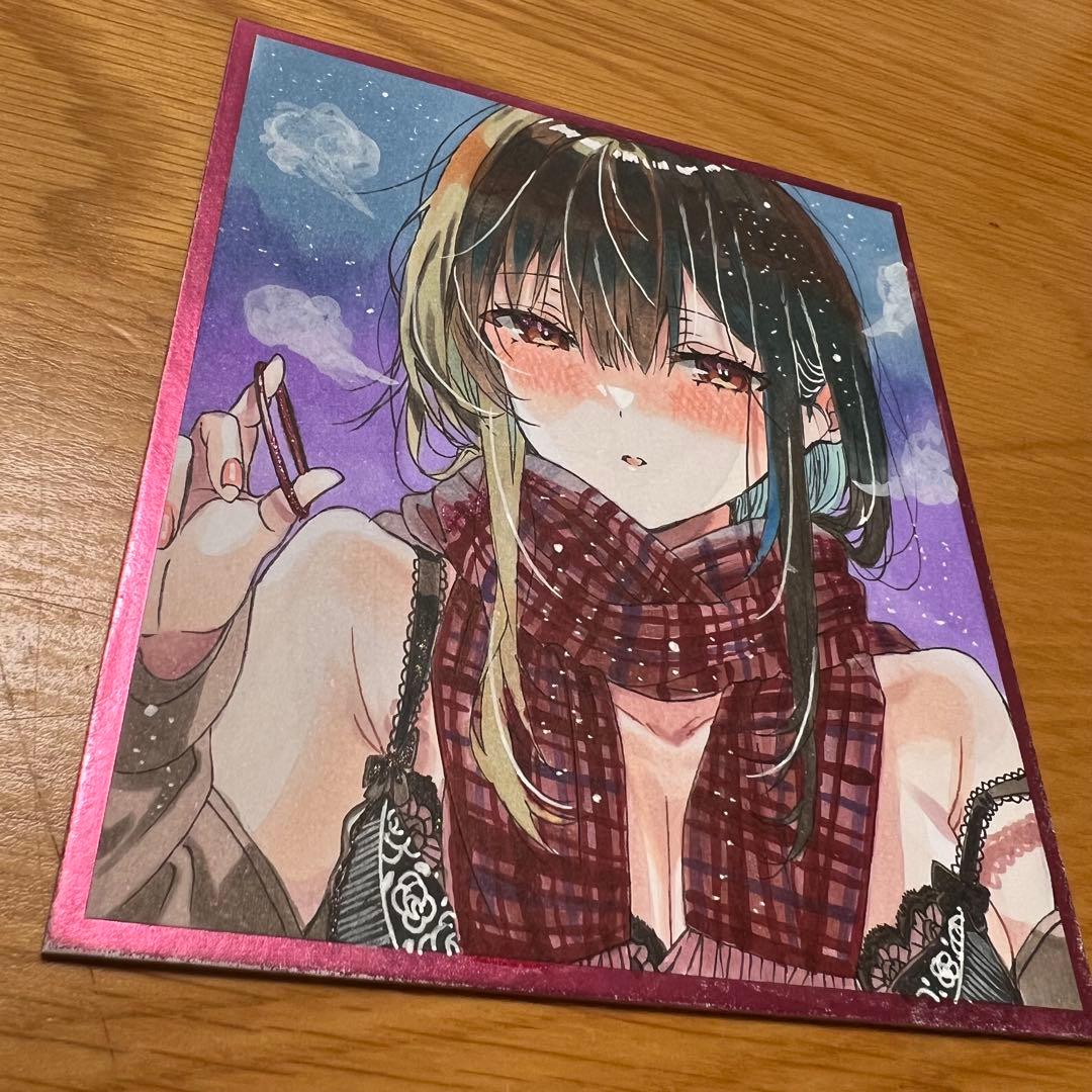 ゆ*り様 手描きイラスト アナログイラスト オリジナルイラスト 色紙 イラスト