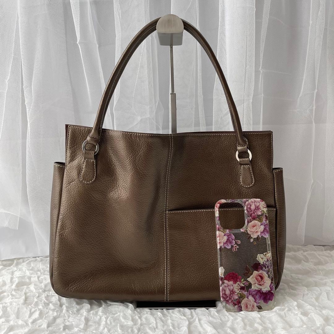 HAMANO ハマノ 濱野皮革工藝 本革 レザートートバッグ ブロンズ