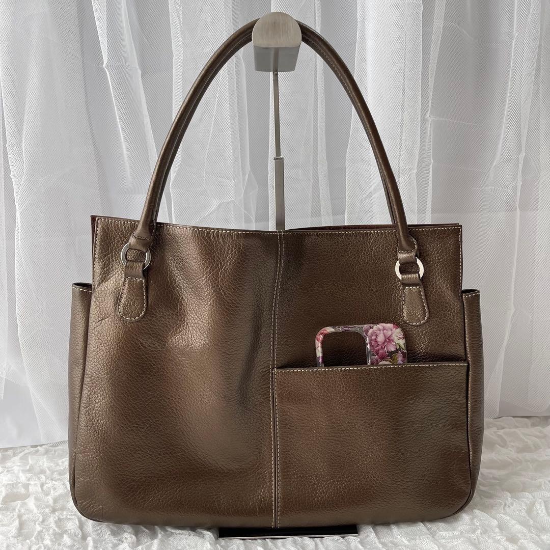 HAMANO ハマノ 濱野皮革工藝 本革 レザートートバッグ ブロンズ