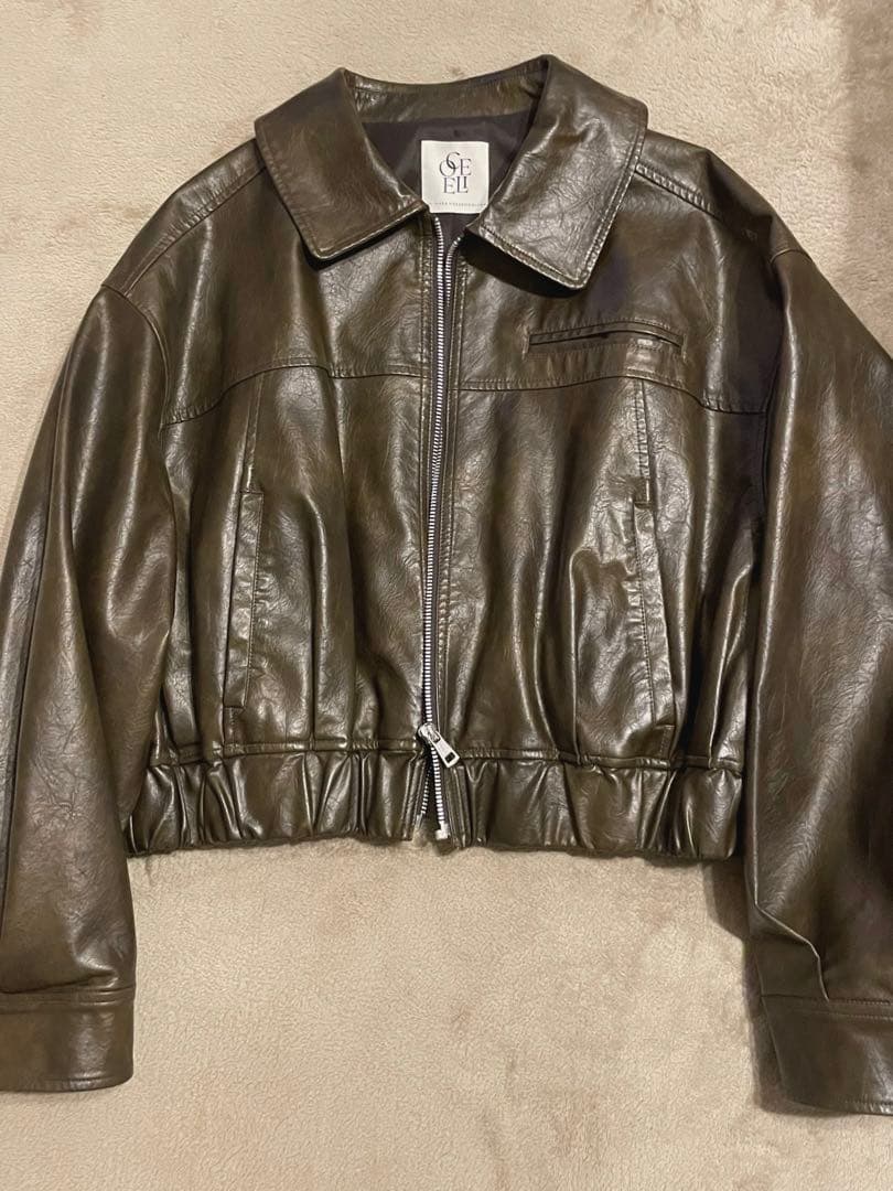 Sea Room Lynn コエリー ダークオリーブ レザージャケット