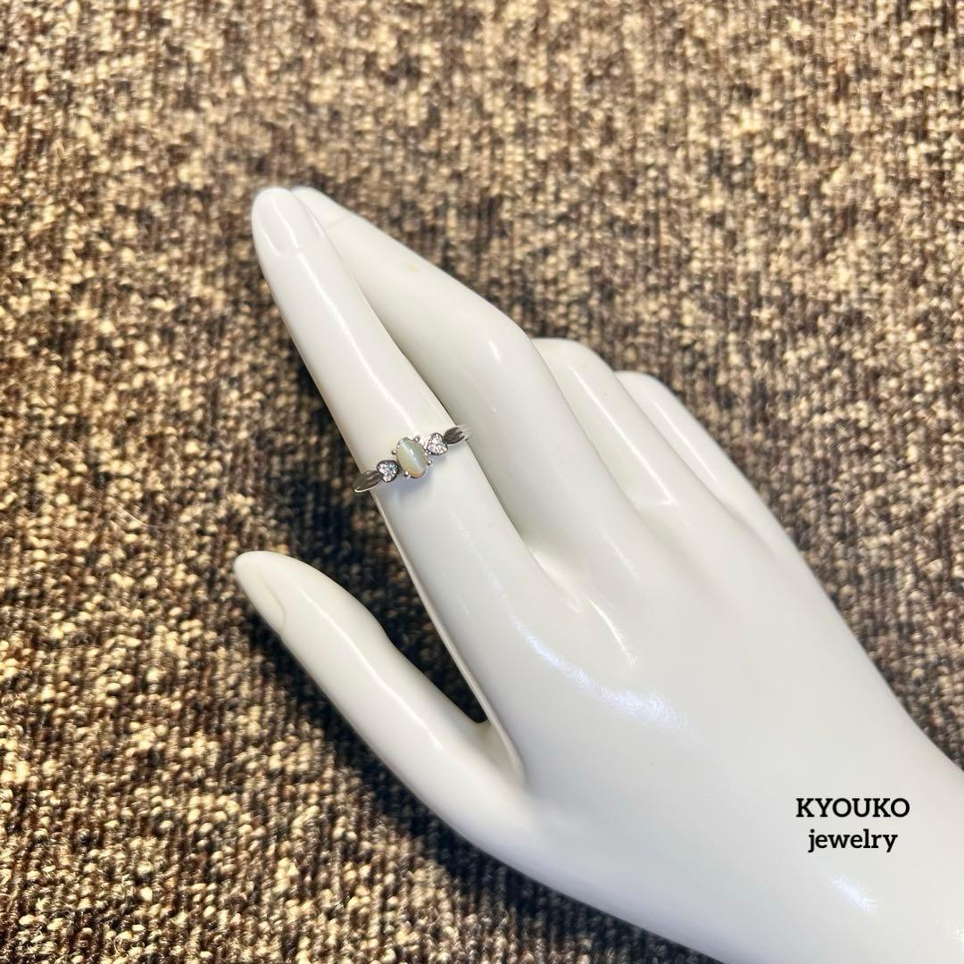 天然クリソベリルキャッツアイ　フリーサイズ対応リング