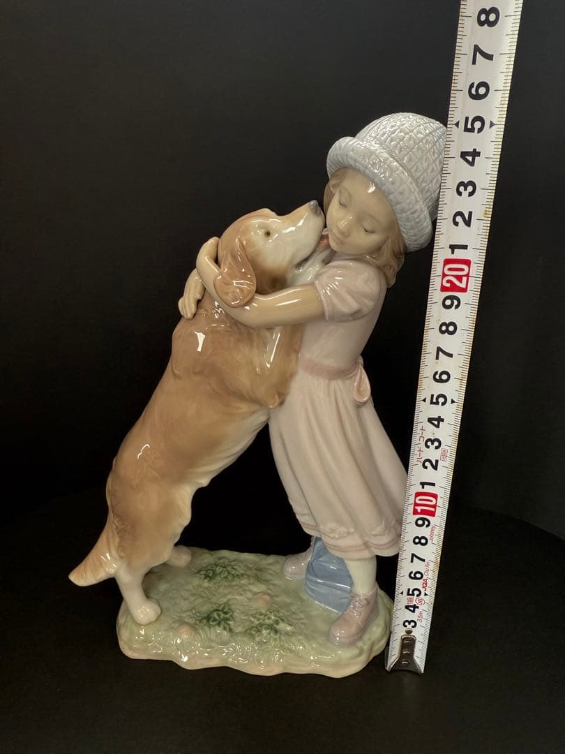 リヤドロ（Lladro リアドロ 陶器人形 置物） 犬と少女 待ってたよ！