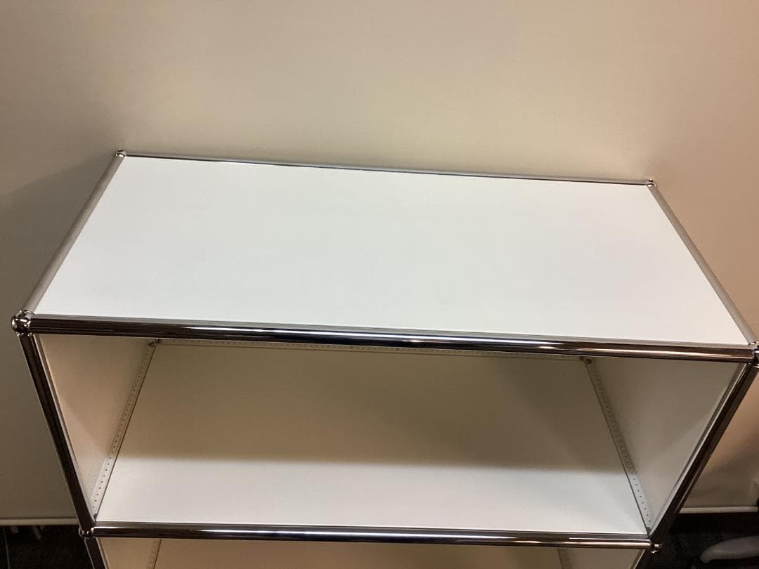 USMハラー ３段 オープンキャビネット シェルフ ホワイト ドロップダウン