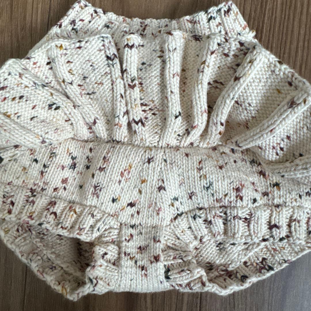 misha&pu f f ニットフリルスカート 100cm クリーム色