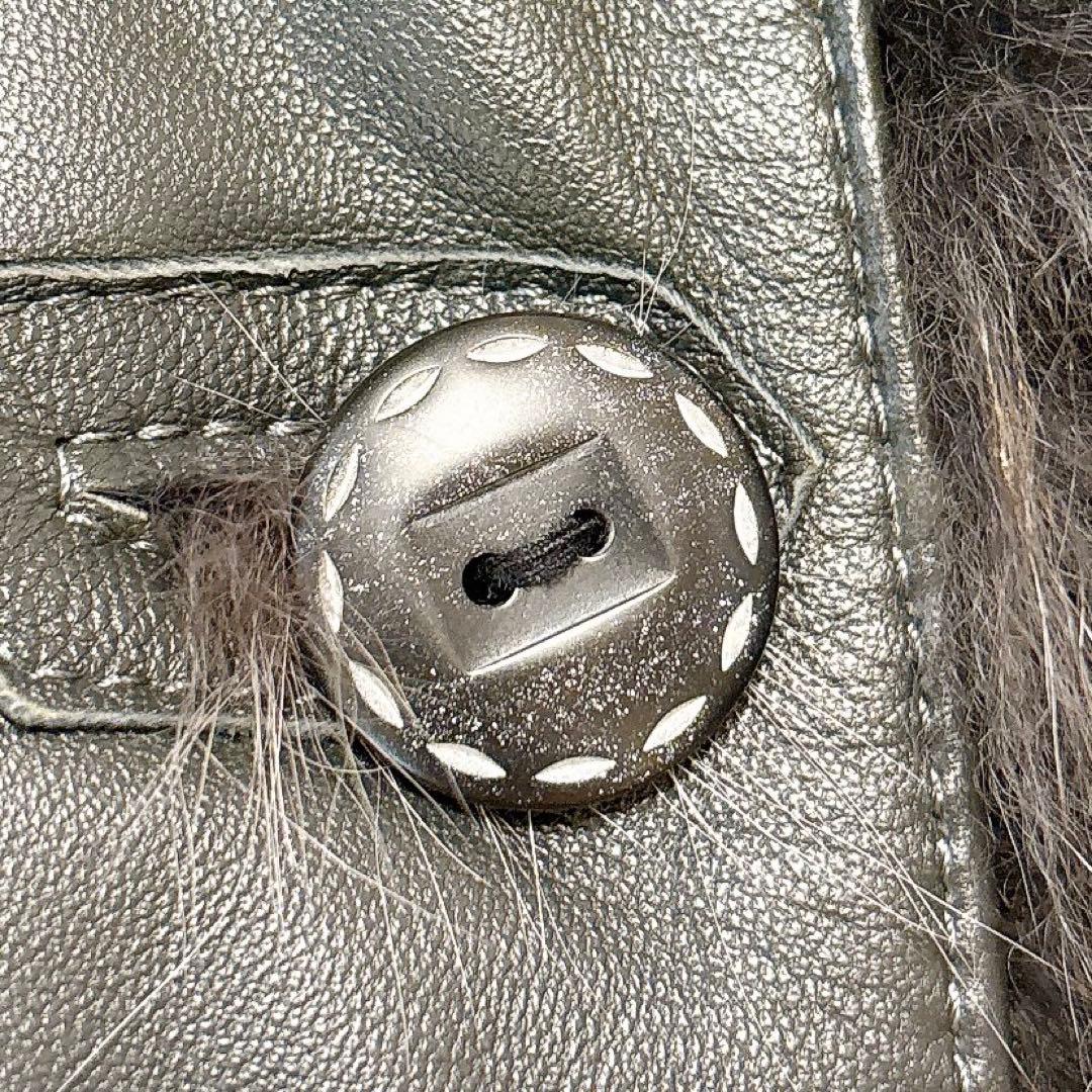 極美品BALMAIN ベルト付きレザー ファー ジャケット黒L〜XLフォックス