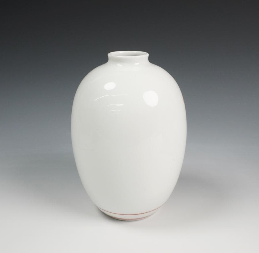 十三代 酒井田柿右衛門 錦 牡丹文 花瓶 共箱 花器