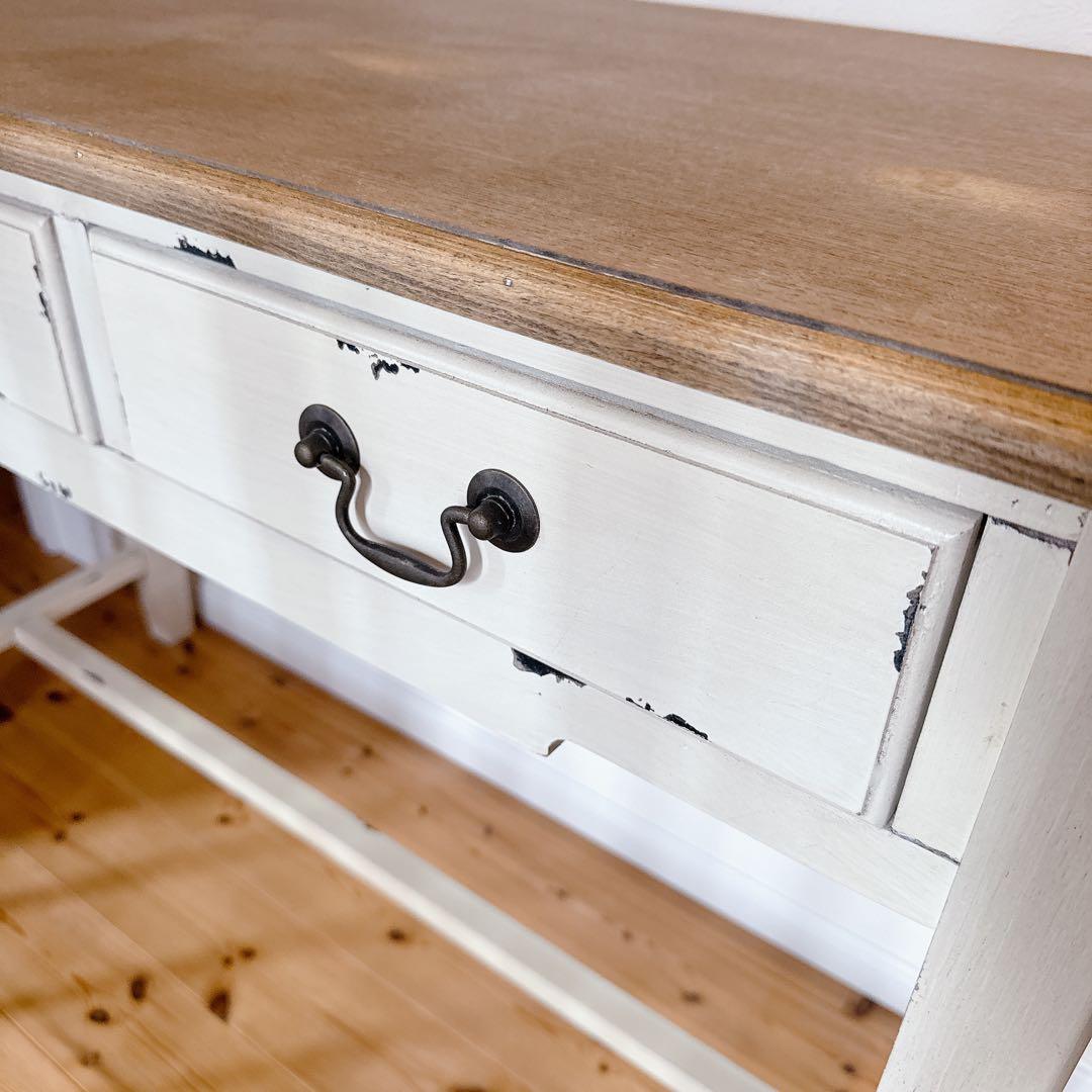 コンソールテーブル フレンチカントリー調　アンティーク　引き出し　東谷