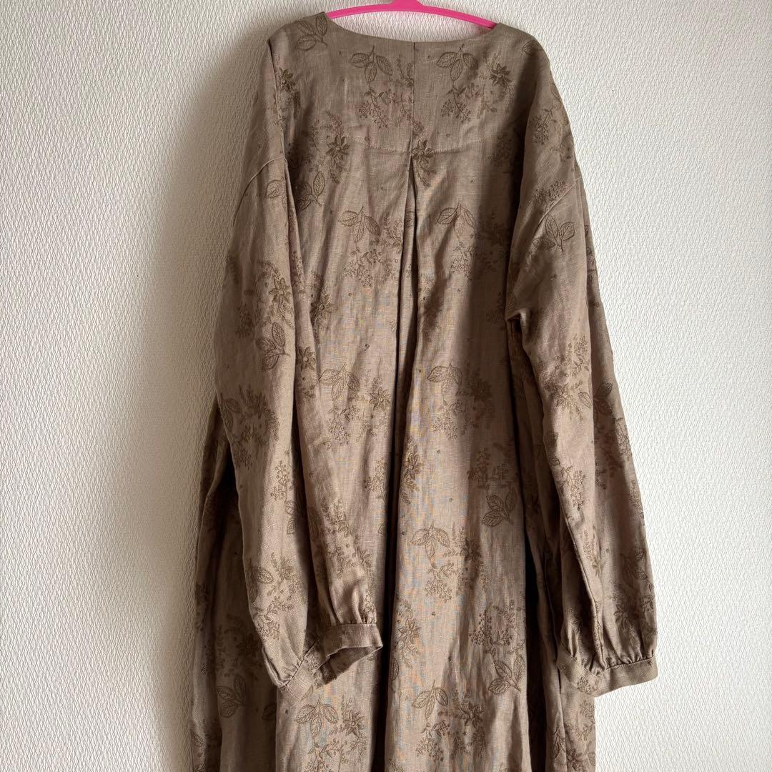 【新品】ツハル　リネン総刺繍コートワンピース　羽織　スプリングコート